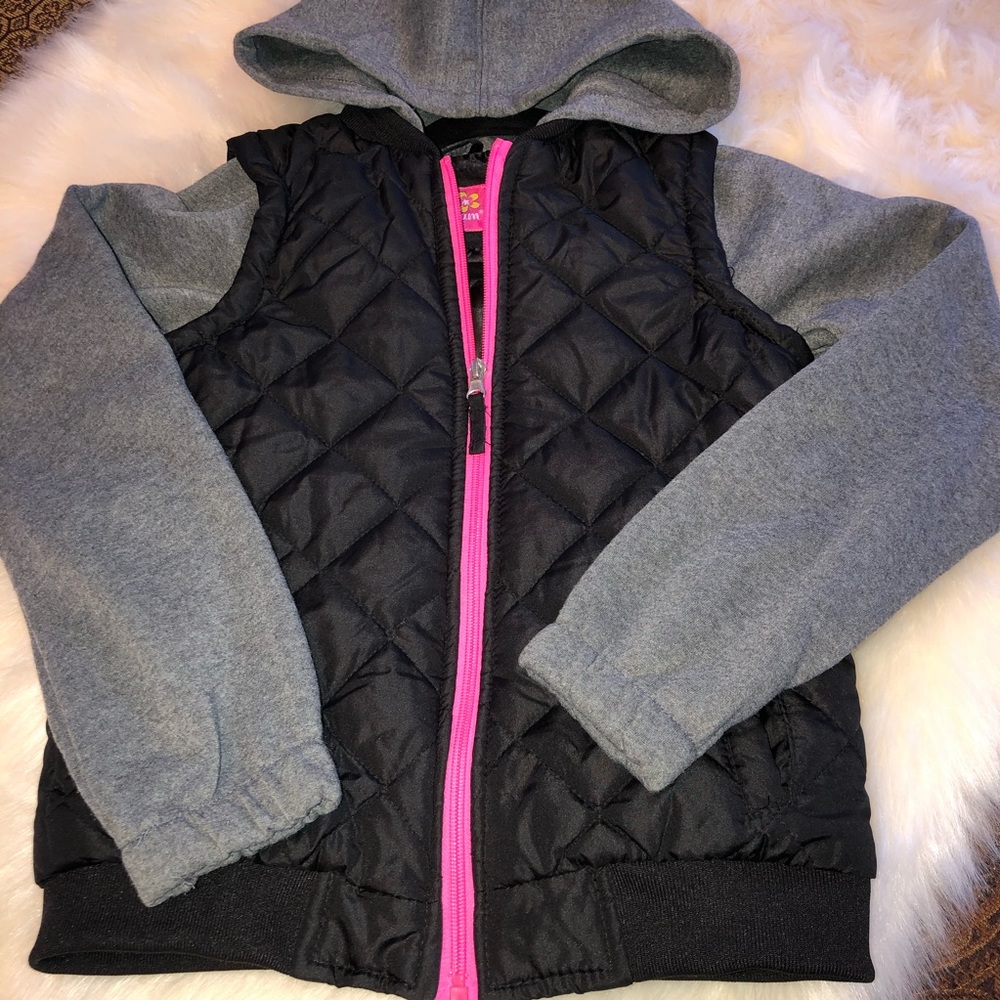Pink Platium Girls Hooded Jacket Size 10/12